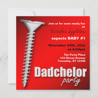 Invitaciones del partido Dadchelor rojo