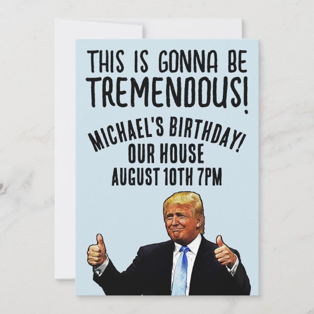 INVITACIONES DEL PARTIDO DE CUMPLEAÑOS DE DONALD T (Anverso)