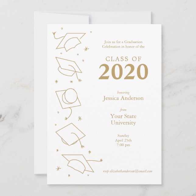 Invitaciones del Partido de Graduación Moderno Bla (Anverso)