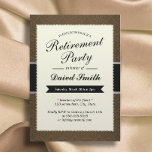 Invitaciones del Partido de Jubilación de Damasco<br><div class="desc">Invitaciones del Partido de Jubilación de Damasco Marrón y Elegante.</div>