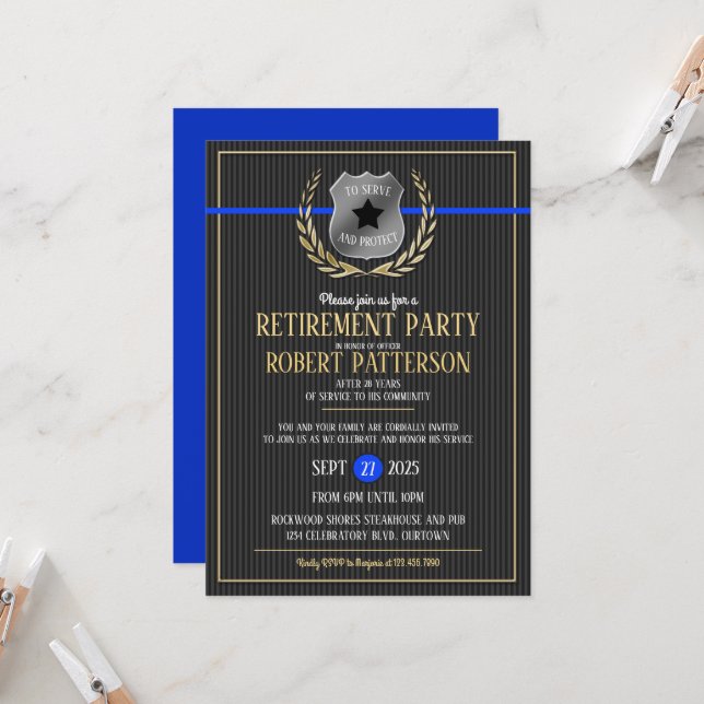 Invitaciones del Partido de Jubilación de Oficiale (Anverso/Reverso In Situ)