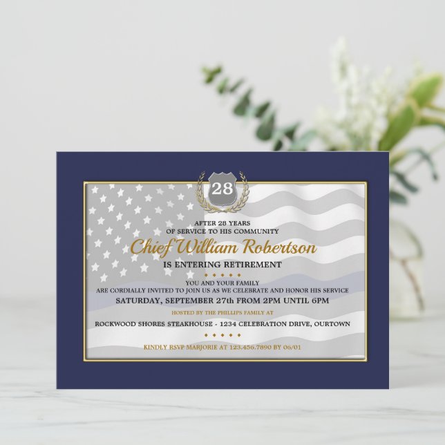 Invitaciones del Partido de Jubilación de Oficiale (Anverso de pie)