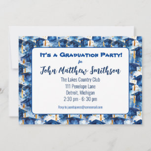 Invitaciones del Partido de la Graduación Azul y O