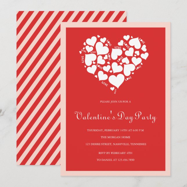 Invitaciones del Partido El día de San Valentín de (Anverso / Reverso)