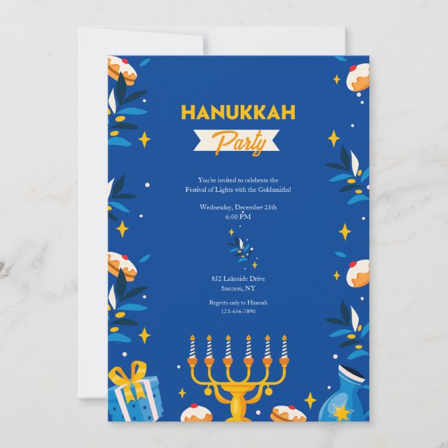 Invitaciones del partido Hanukkah (Anverso)
