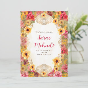 Invitaciones del partido Henna fiesta y Mehndi