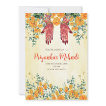 Invitaciones del partido Henna y el fiesta Mehndi