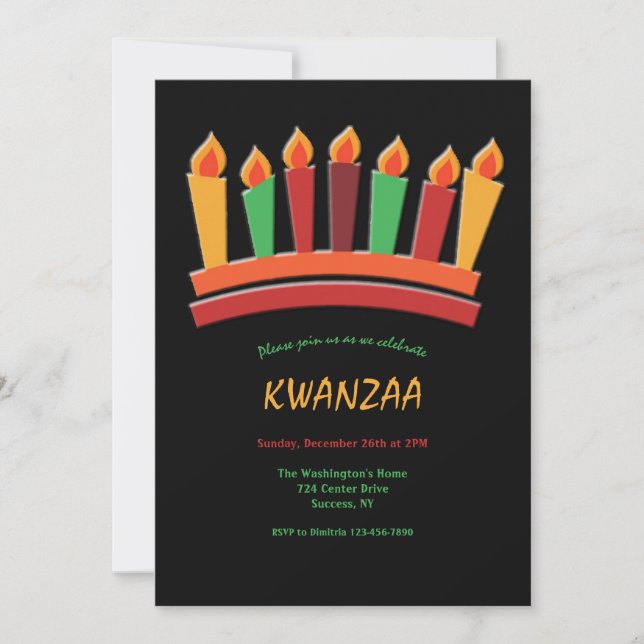Invitaciones del partido Kwanzaa (Anverso)