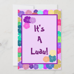 Invitaciones del Partido Luau Hibiscus Hawaiian
