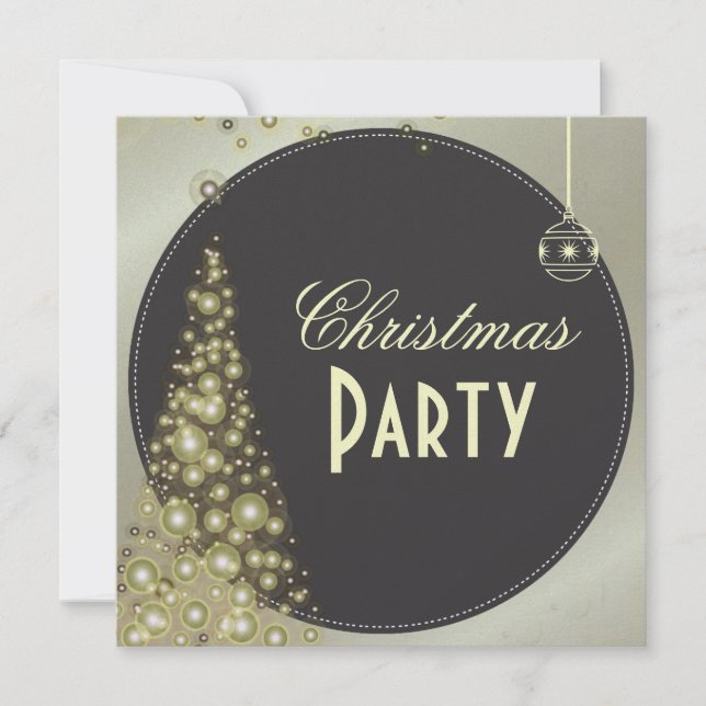 Invitaciones del partido Navidades, árboles de Nav (Anverso)