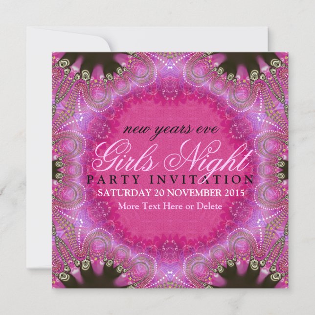Invitaciones del partido NYE de la noche de los Ch (Anverso)