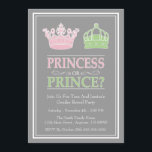 Invitaciones del partido Princesa o Príncipe de Re<br><div class="desc">La invitación a la fiesta de la Revelación de Género de la Princesa o la Corona Real / Tiara (verde pálido pastel de la menta / rosa claro)... Esta invitación divertida, linda y adorable es la manera perfecta de pedir a amigos, familia y seres queridos que vengan a su fiesta...</div>