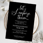 Invitaciones del Partido Sorpresa del Aniversario<br><div class="desc">Celebra tu aniversario de boda con estilo con nuestras elegantes invitaciones caligráficas. Se pueden personalizar con tus detalles y personalizar a cualquier color.</div>