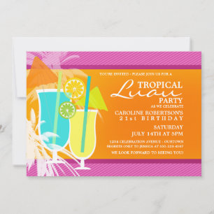 Invitaciones del Partido Tropical Luau
