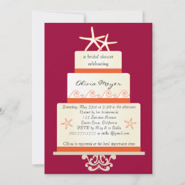 Invitaciones del pastel de bodas de las estrellas
