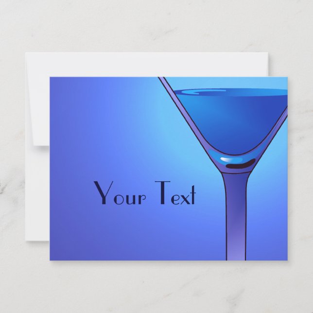 Invitaciones del Personalizado de cócteles Blue Ma (Anverso)
