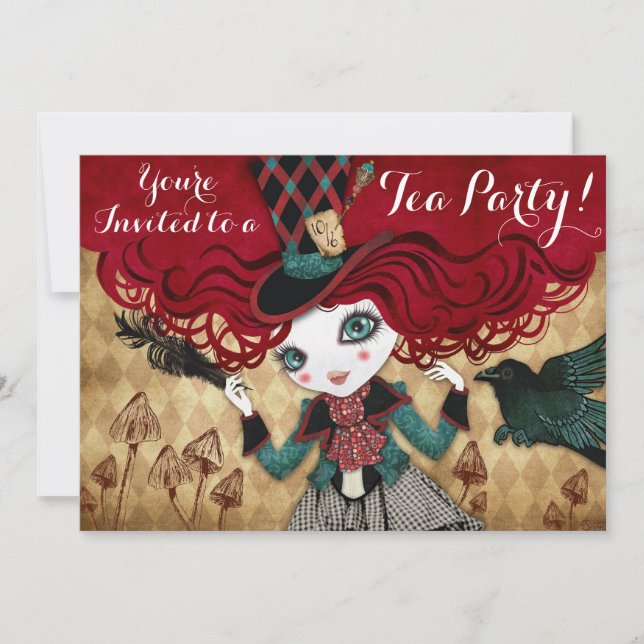 Invitaciones del personalizado de la fiesta del té (Anverso)