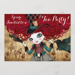 Invitaciones del personalizado de la fiesta del té