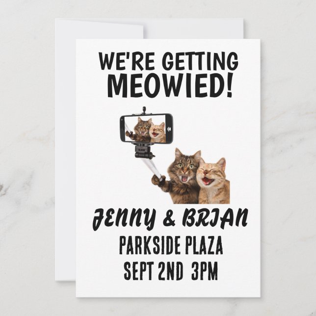 INVITACIONES DEL PERSONALIZADO DEL BODA CAT (Anverso)