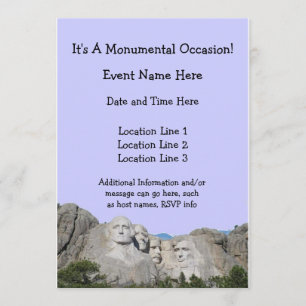 Invitaciones del personalizado del monte Rushmore
