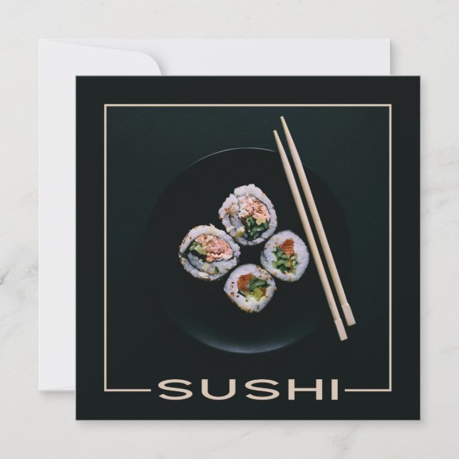 Invitaciones del personalizado del sushi (Anverso)