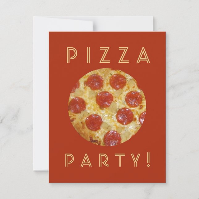 Invitaciones del Personalizado PIZZA PARTY (Anverso)