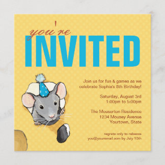 Invitaciones del ratón y de la fiesta de
