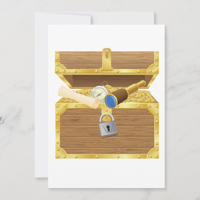 Invitaciones del tesoro antiguo del tesoro (Anverso)