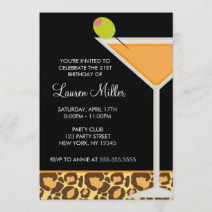 Invitaciones del vidrio y del estampado leopardo