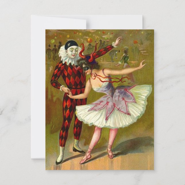 Invitaciones del vintage del fiesta del traje de (Anverso)