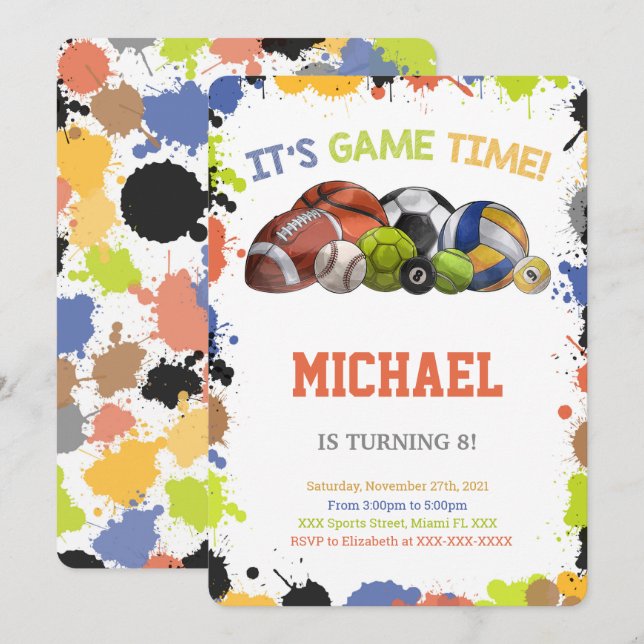 Invitaciones deportivas de All Star (Anverso / Reverso)