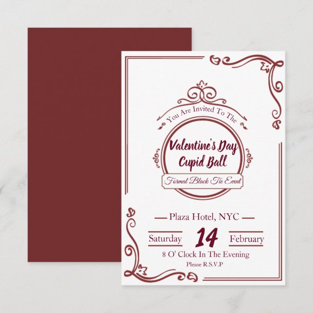 Invitaciones Día de San Valentín de lujo (Anverso / Reverso)