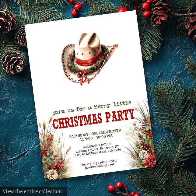 Invitaciones digitales de fiesta de Navidad del Sa (Editable Wild West Christmas party digital download

)