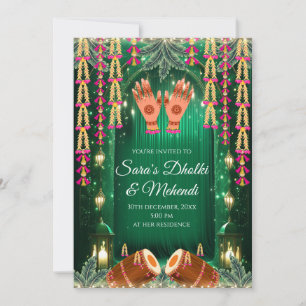 Invitaciones digitales de Mehndi Invitaciones de D
