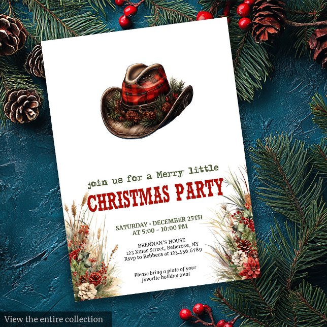 invitaciones digitales editables para fiesta de Na (Old West Christmas party editable digital invitation

)