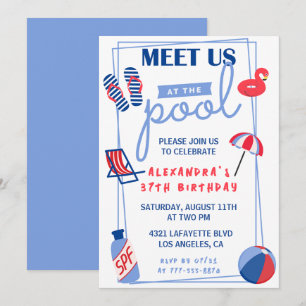 Invitaciones divertida fiesta de cumpleaños 37 pis
