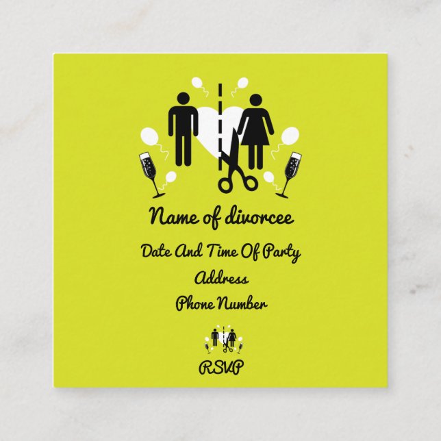 Invitaciones Divertidas a Fiestas de Divorcio    (Reverso)