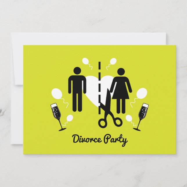 Invitaciones Divertidas a Fiestas de Divorcio    (Anverso)