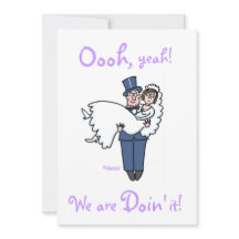 Invitaciones divertidas a la boda de novias y novi