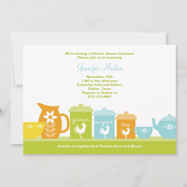 Invitaciones divertidas a la cocina vintage (Anverso)