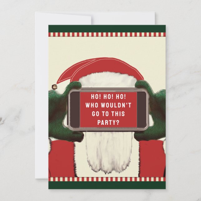 Invitaciones divertidas a la fiesta de Navidad (Anverso)