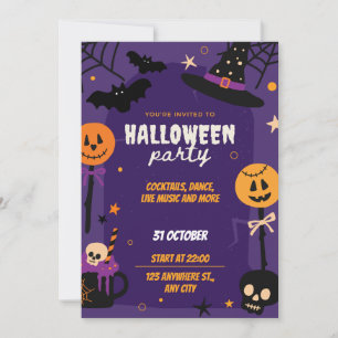 Invitaciones divertidas a una fiesta de Halloween