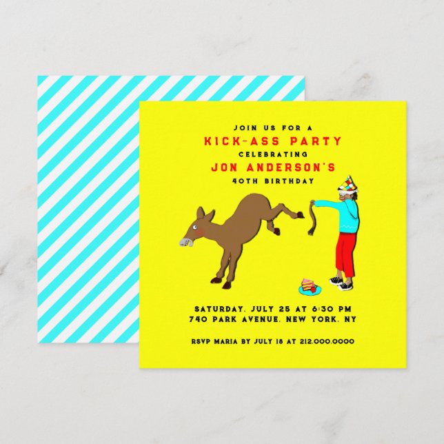 Invitaciones divertidas de cumpleaños para adultos (Anverso / Reverso)