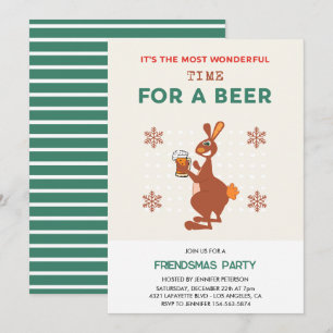 Invitaciones divertidas de Friendsmas Canguro Pun 