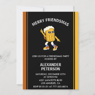Invitaciones divertidas de Friendsmas cerveza