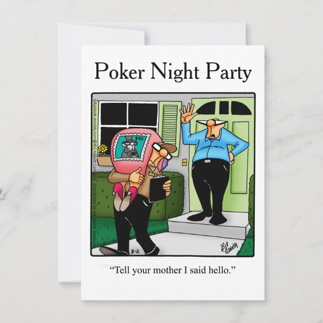 Invitaciones divertidas de la fiesta de Poker Nigh (Anverso)