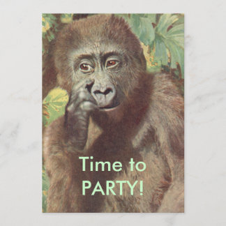 Invitaciones divertidas del partido Meh Gorilla