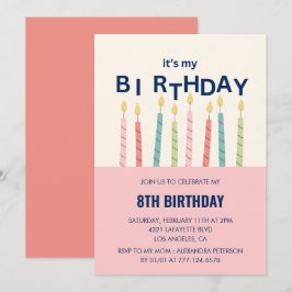 Invitaciones divertidas para cumpleaños 8 velas de
