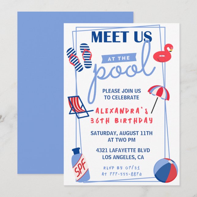 Invitaciones divertidas para cumpleaños número 36  (Anverso / Reverso)
