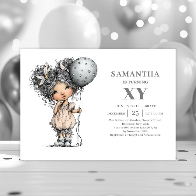 Invitaciones divertidas para el 3er cumpleaños de  (Funny Toddler Girl Black Gold 3rd Birthday Invitation

)